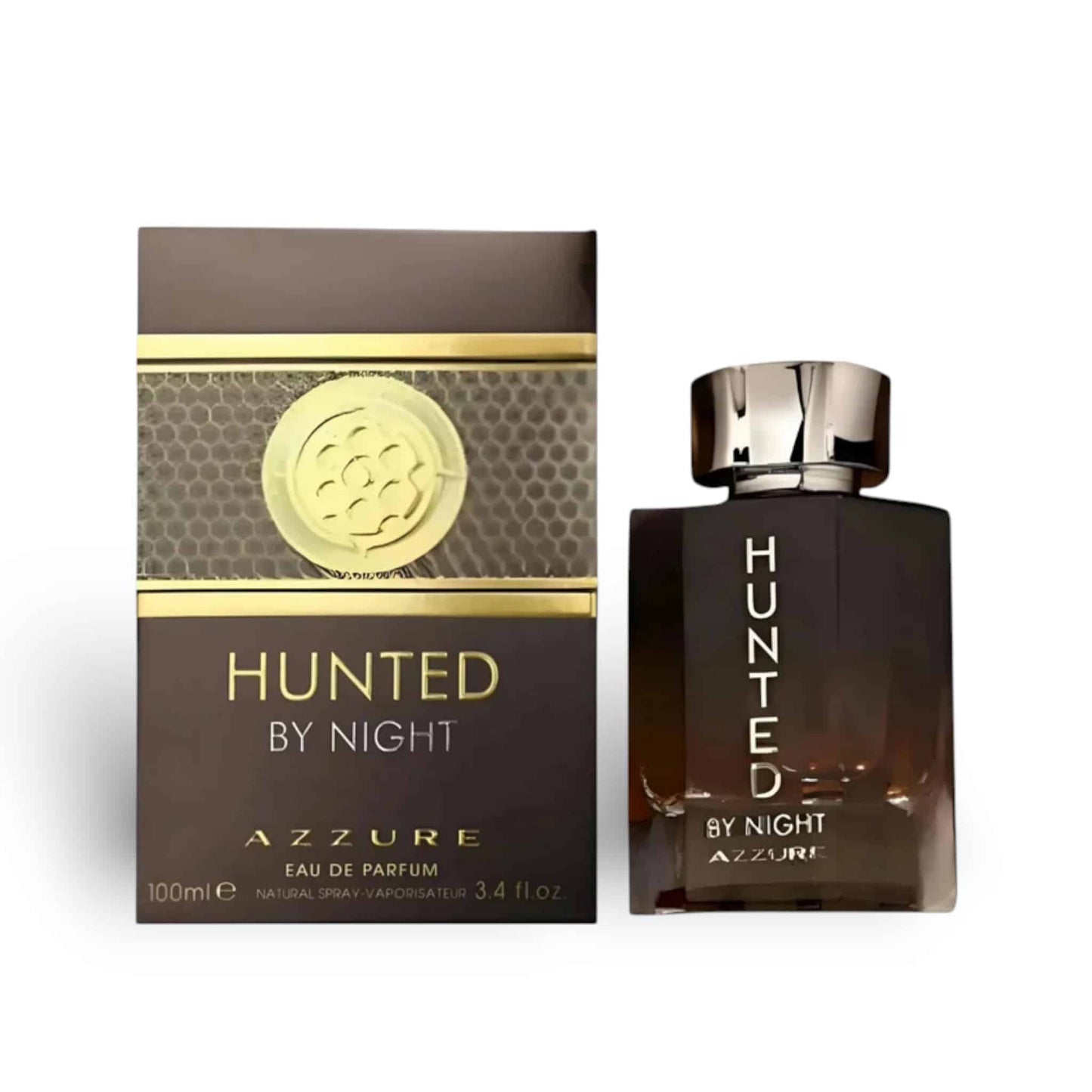 Hunted 100ml Eau de Parfum by Fragrance World bottle and box