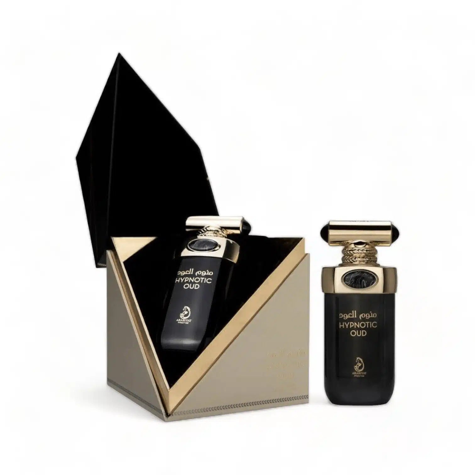 Hypnotic Oud 100ml Eau de Parfum by Arabiyat Prestige fragrance packaging front view