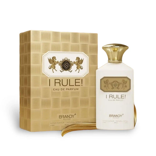 I Rule White 100ml Eau de Parfum by Brandy Designs bottle and box