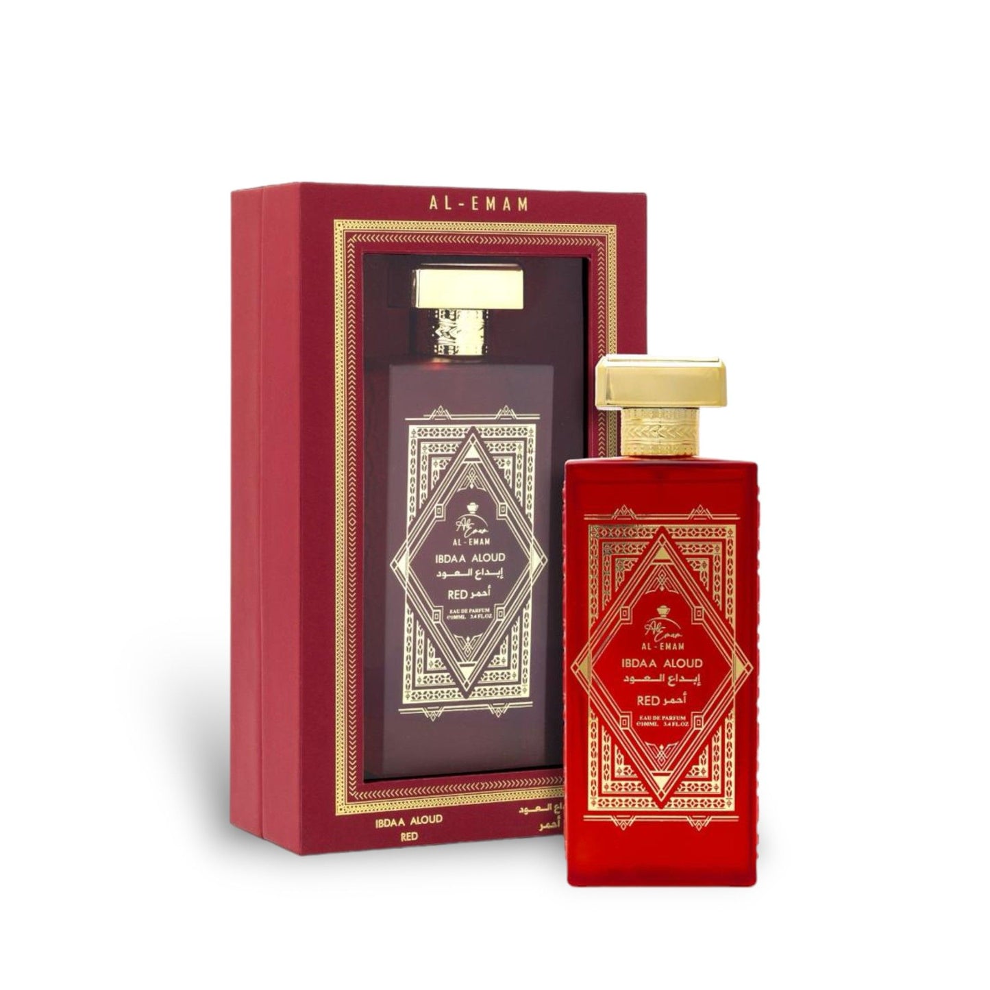 Ibdaa Aloud Red 100ml Eau de Parfum by Al-Emam bottle and box