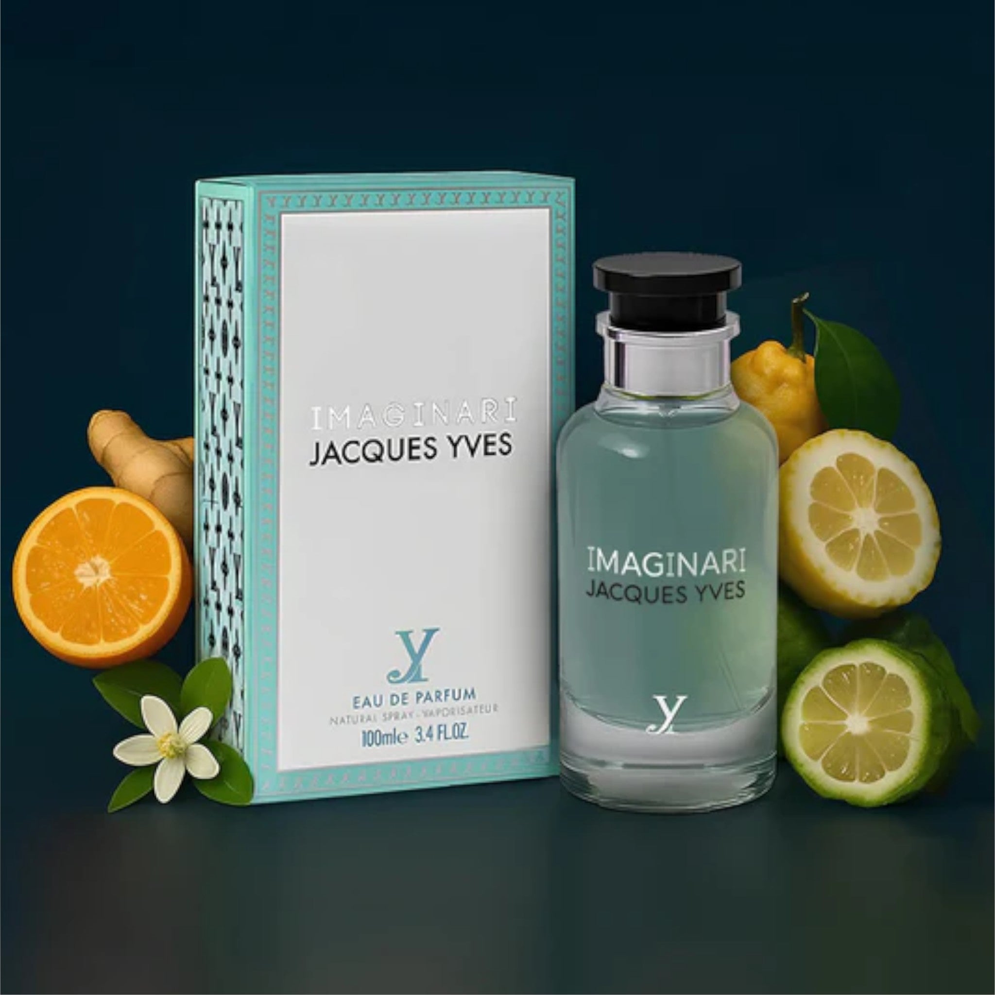 Imaginari Jacques Yves 100ml Eau de Parfum by Fragrance World fragrance packaging front view
