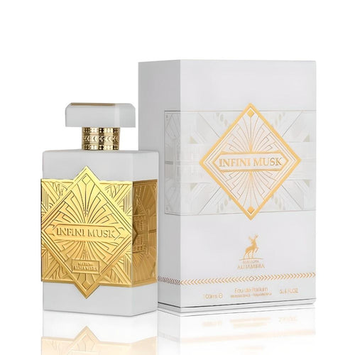Infini Musk 100ml Eau de Parfum by Maison Alhambra bottle and box