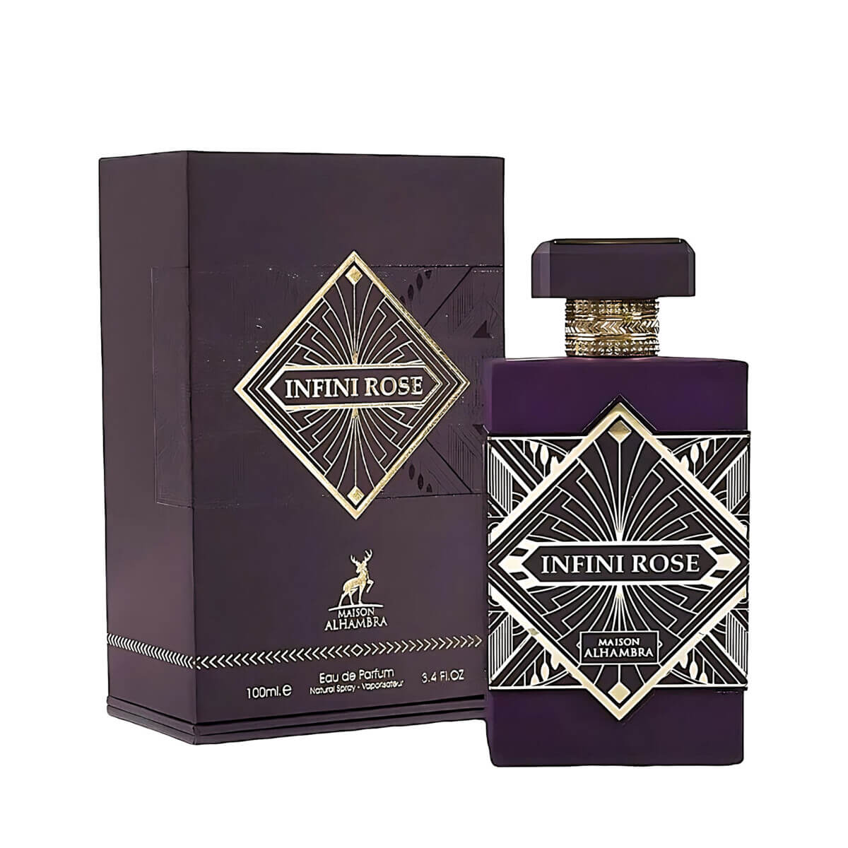 Infini Rose 100ml Eau de Parfum by Maison Alhambra fragrance bottle