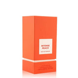 Intense Peach 80ml Eau de Parfum by Fragrance World perfume bottle close up