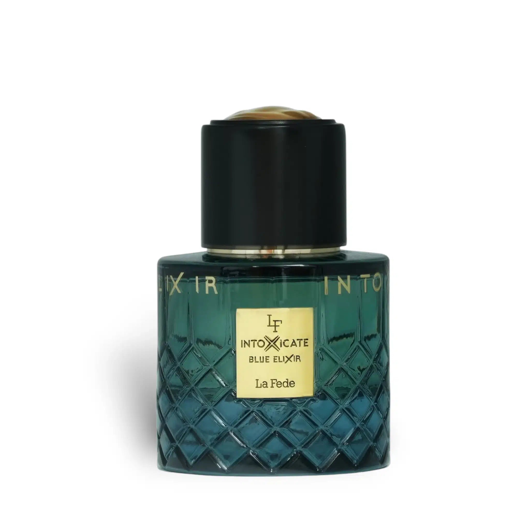 Intoxicate Blue Elixir 100ml Eau de Parfum by Khadlaj fragrance packaging front view