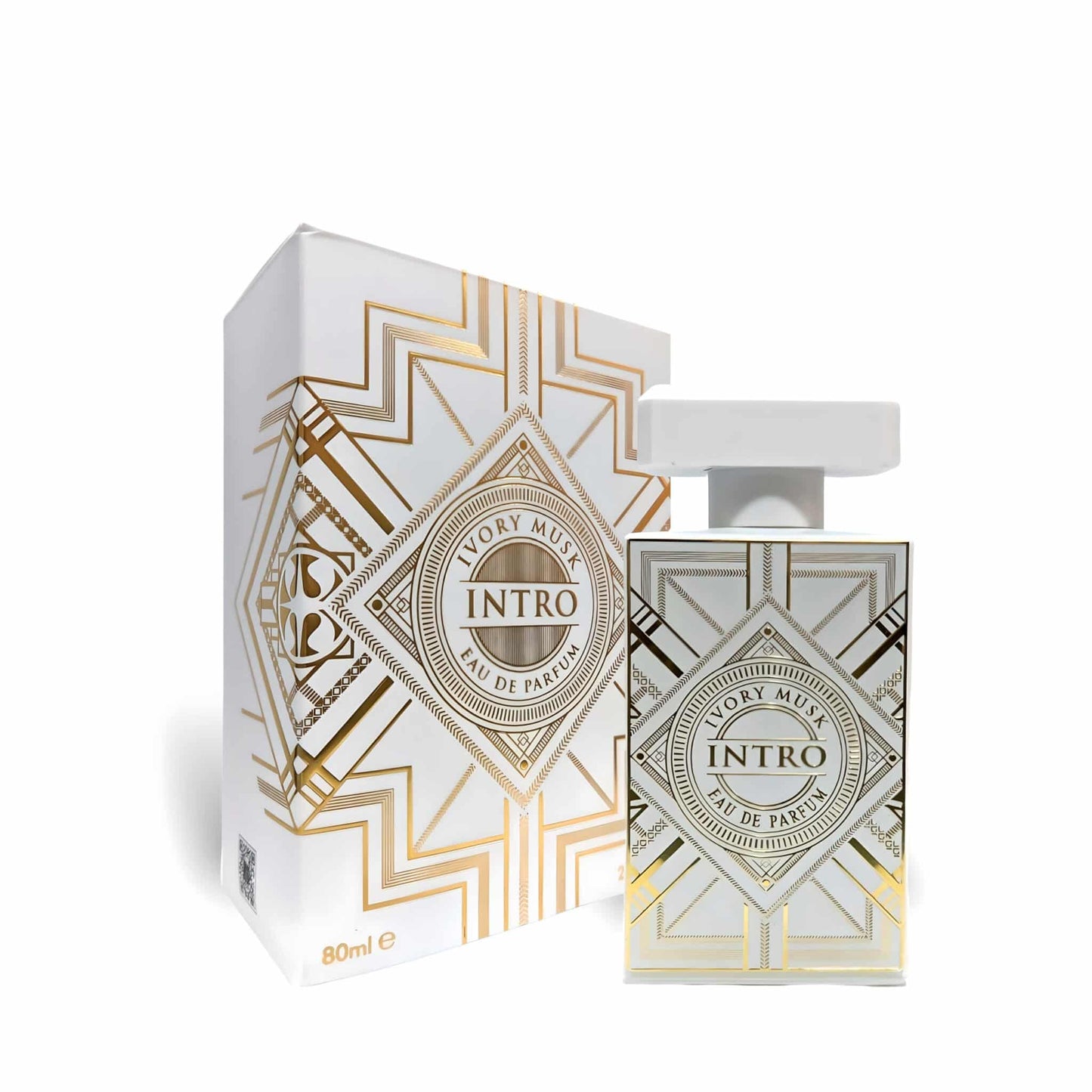 Intro Ivory Musk 80ml Eau de Parfum by Fragrance World bottle and box