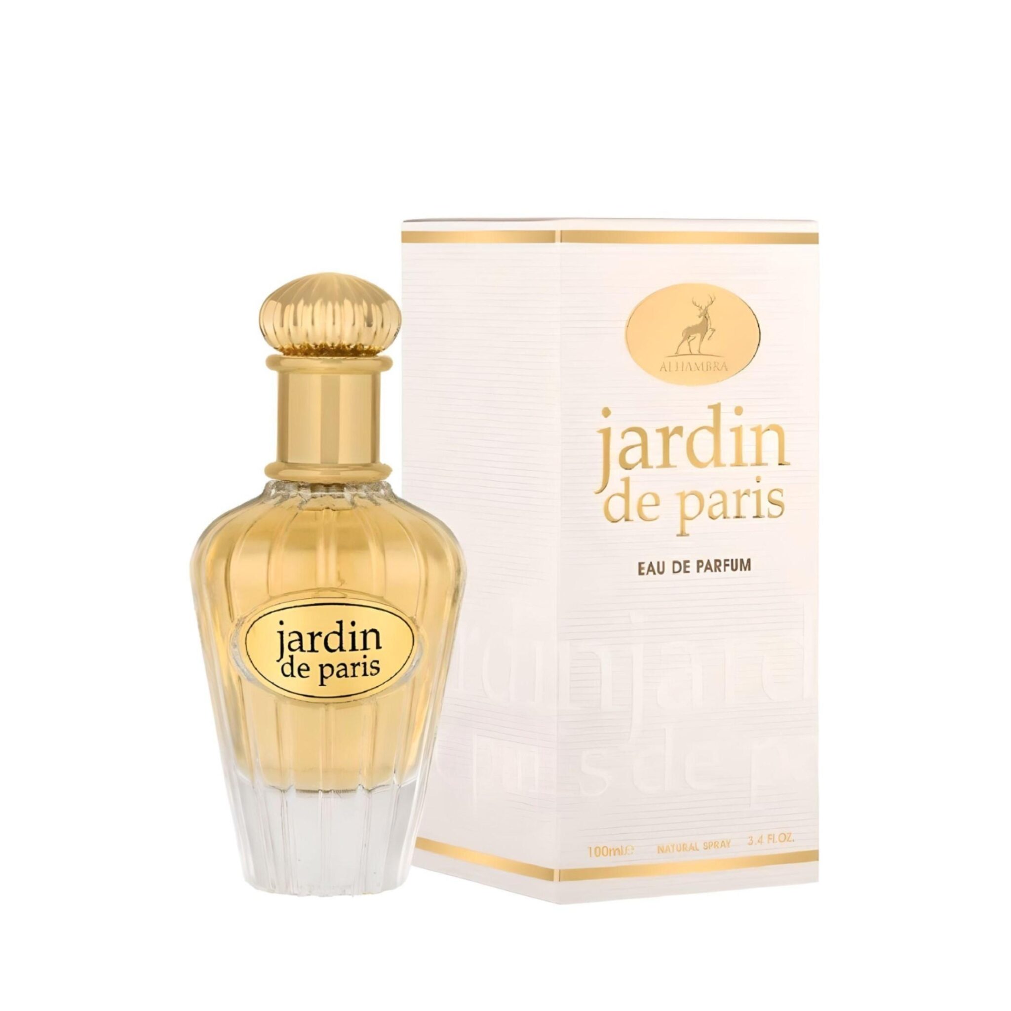 Jardin de Paris 100ml Eau de Parfum by Maison Alhambra bottle and box