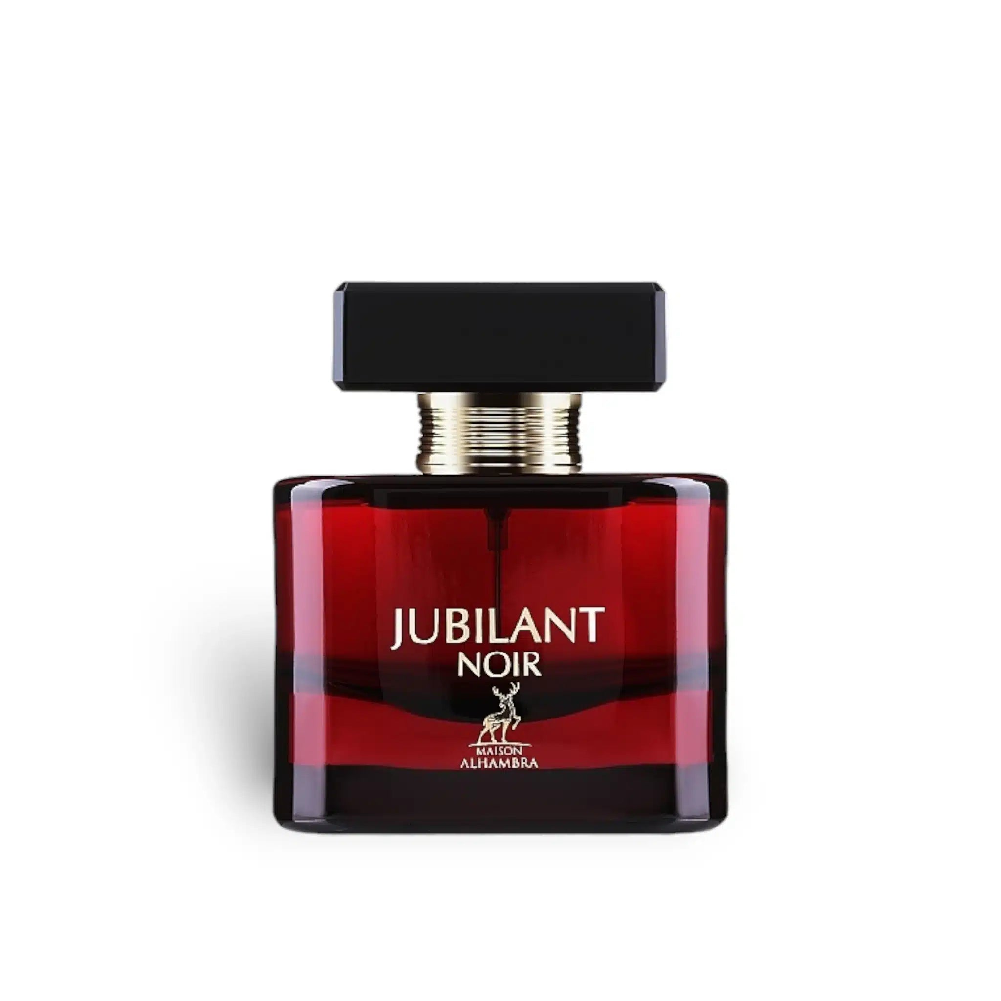 Jubilant Noir 100ml Eau de Parfum by Maison Alhambra fragrance packaging front view