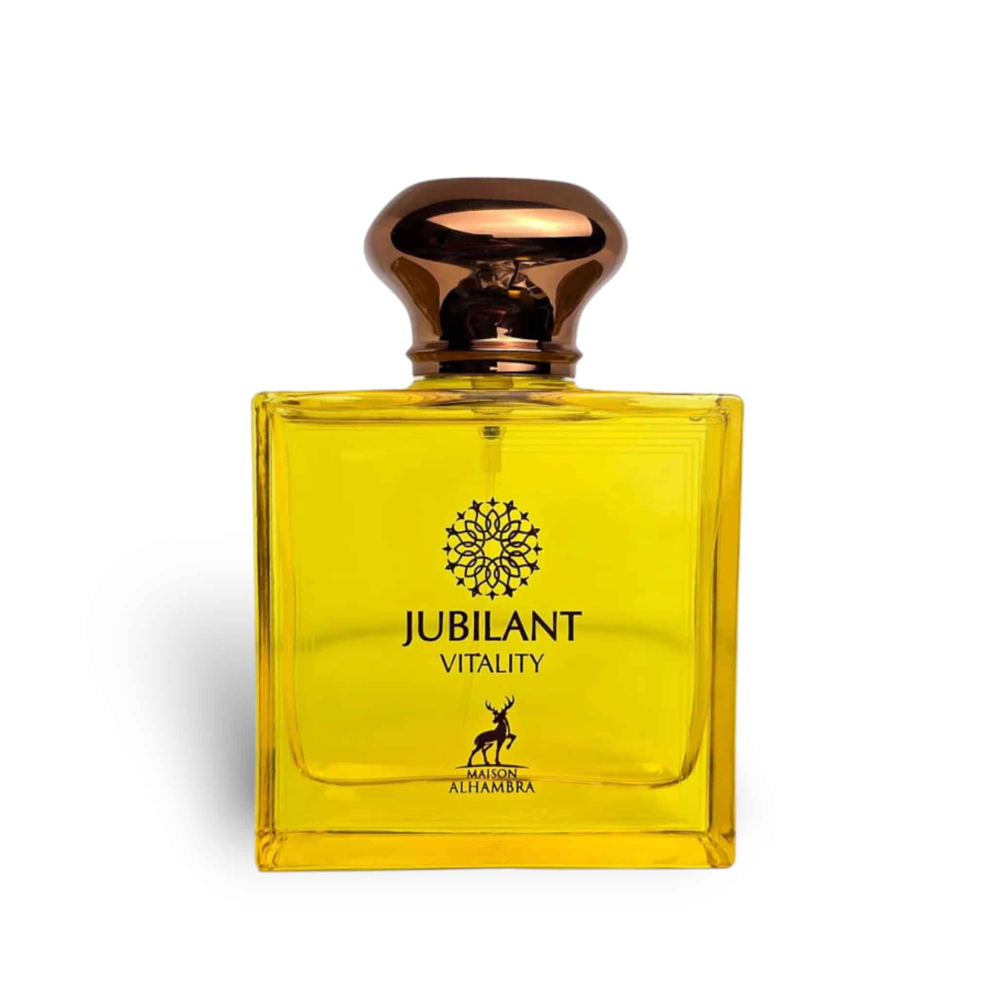 Jubilant Vitality 100ml Eau de Parfum by Maison Alhambra fragrance packaging front view