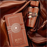 Just Choco 100ml Eau de Parfum by Fragrance World perfume bottle close up