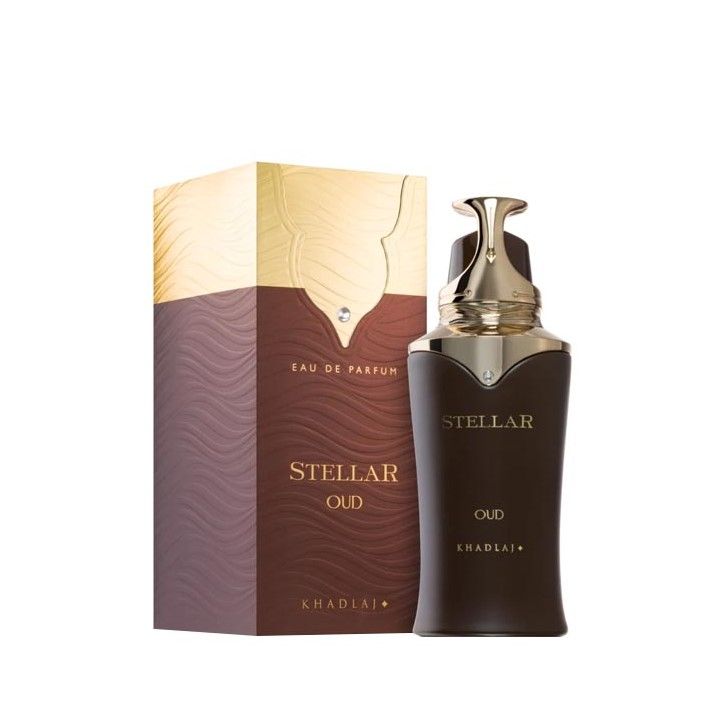 Stellar Oud 100ml Eau de Parfum by Khadlaj perfume bottle close up