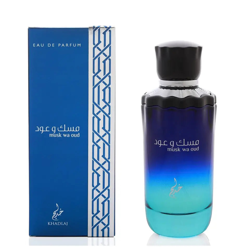 Musk Wa Oud 100ml Eau de Parfum by Khadlaj bottle and box
