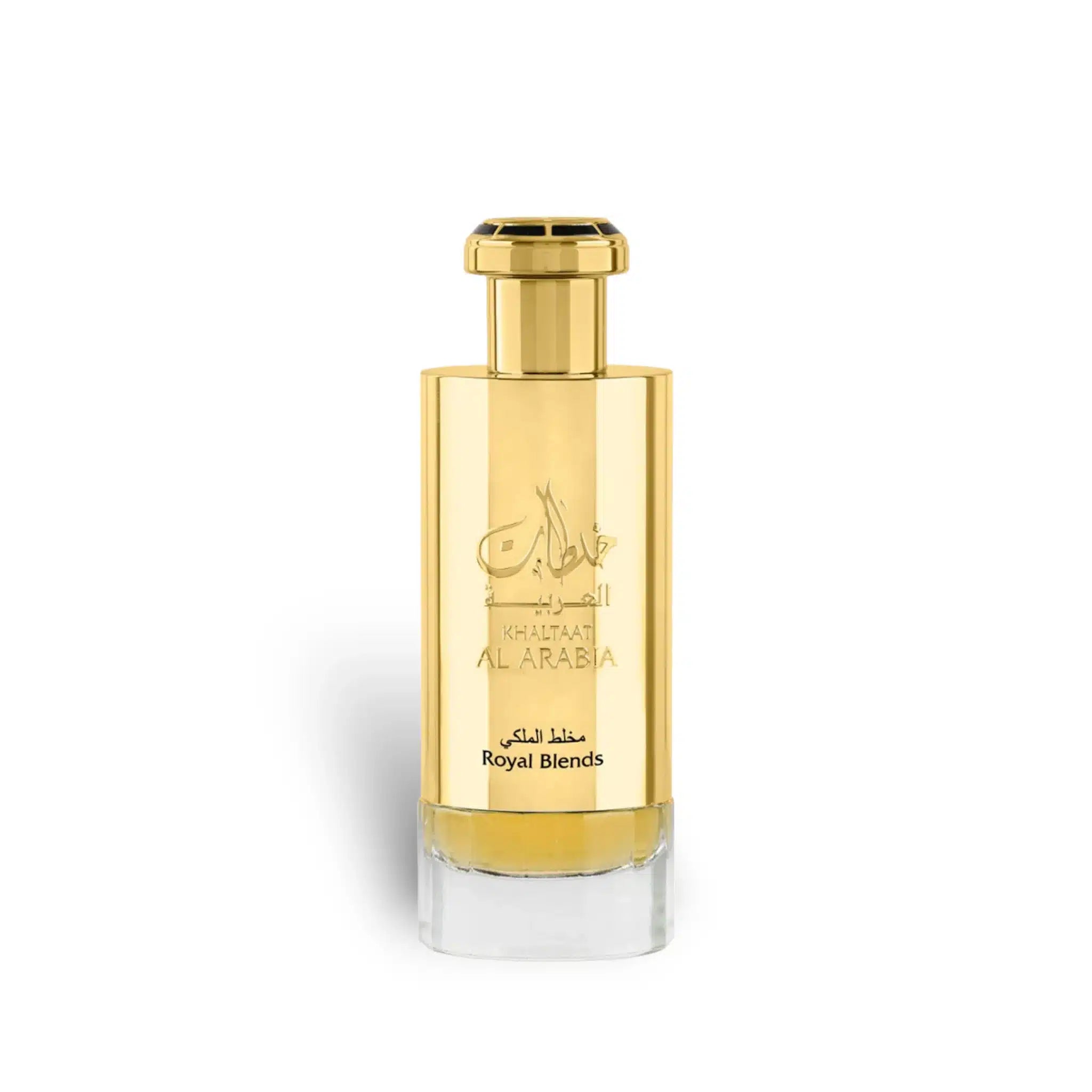 Khaltaat Al Arabia Royal Blends 100ml Eau de Parfum by Lattafa perfume bottle close up