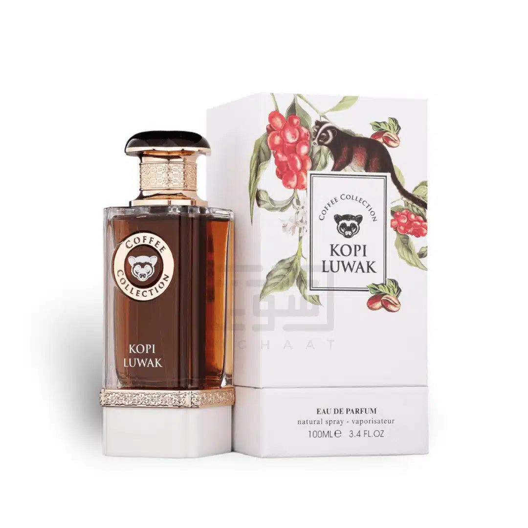 Kopi Luwak (Coffee Collection) 100ml Eau de Parfum by Fragrance World bottle and box