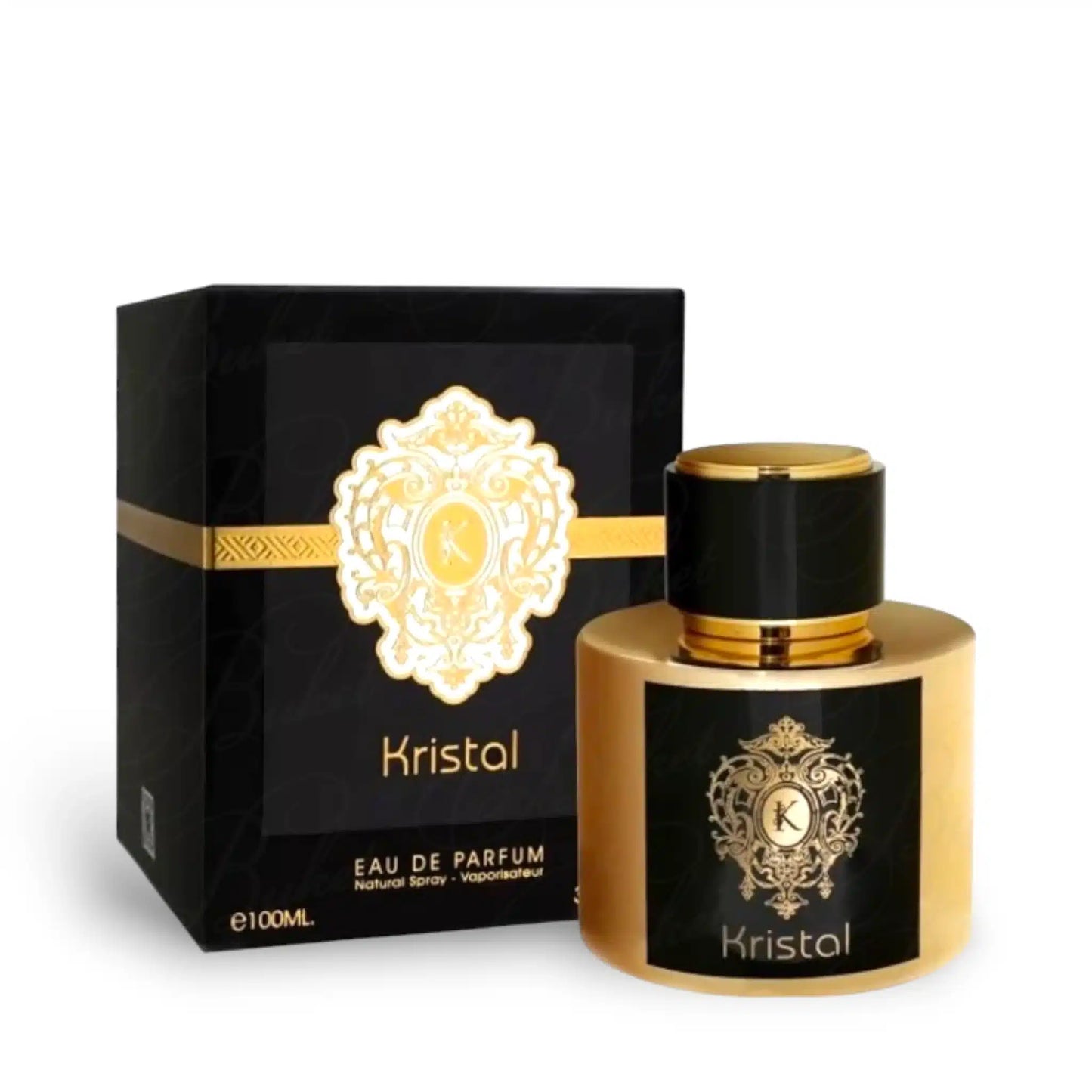 Kristal 100ml Eau de Parfum by Fragrance World bottle and box