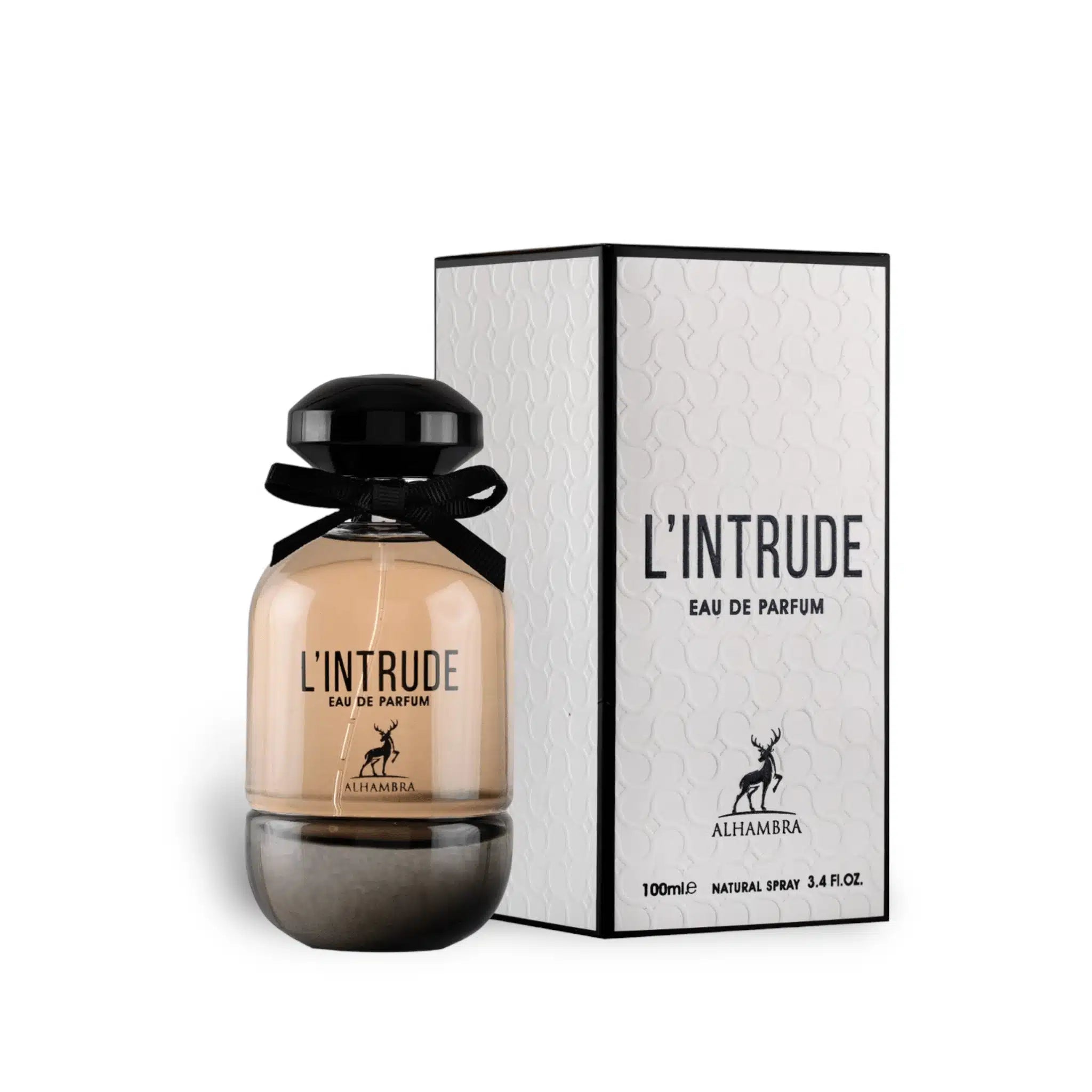 L'Intrude 100ml Eau de Parfum by Maison Alhambra bottle and box