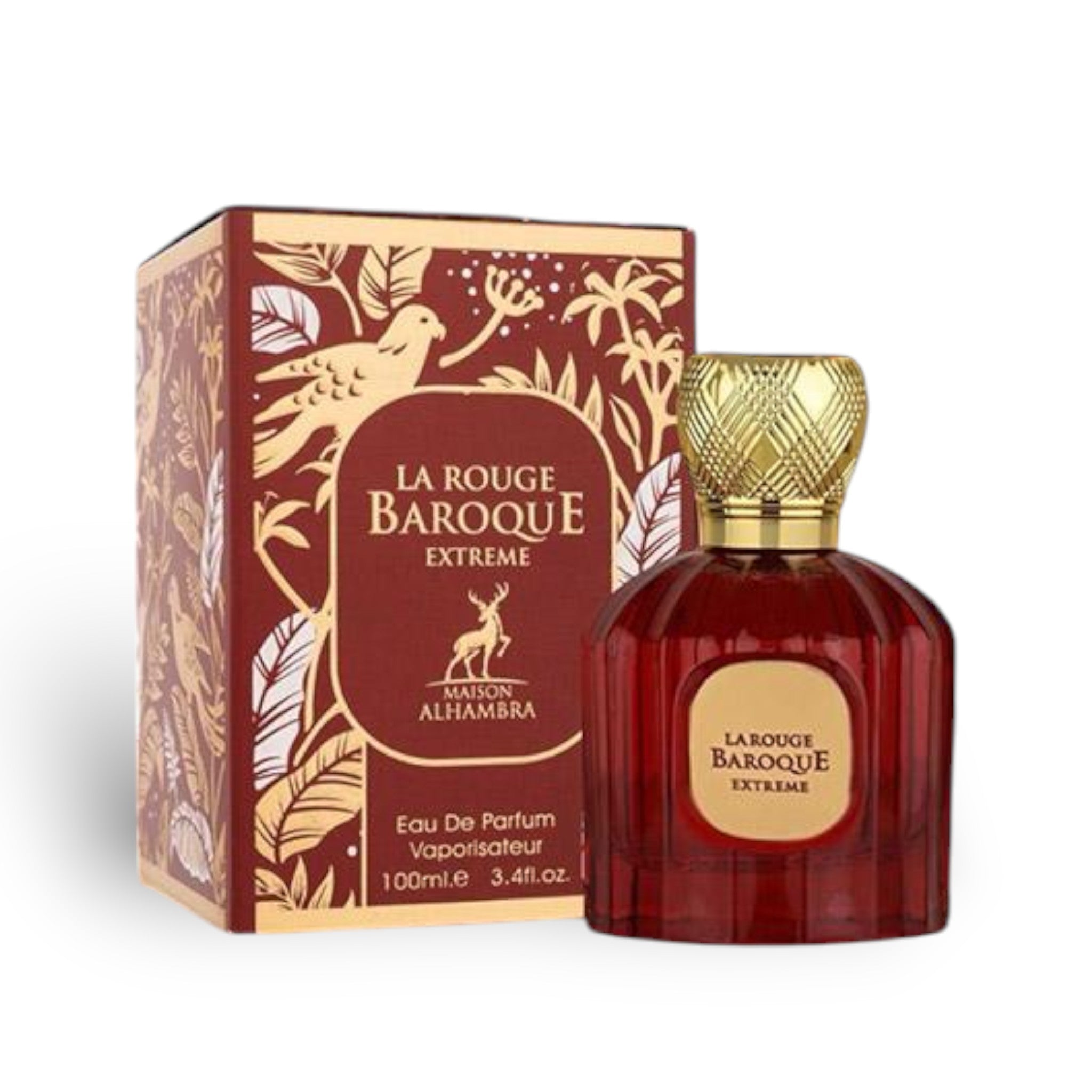 La Rouge Baroque Extreme 100ml Eau de Parfum by Maison Alhambra bottle and box