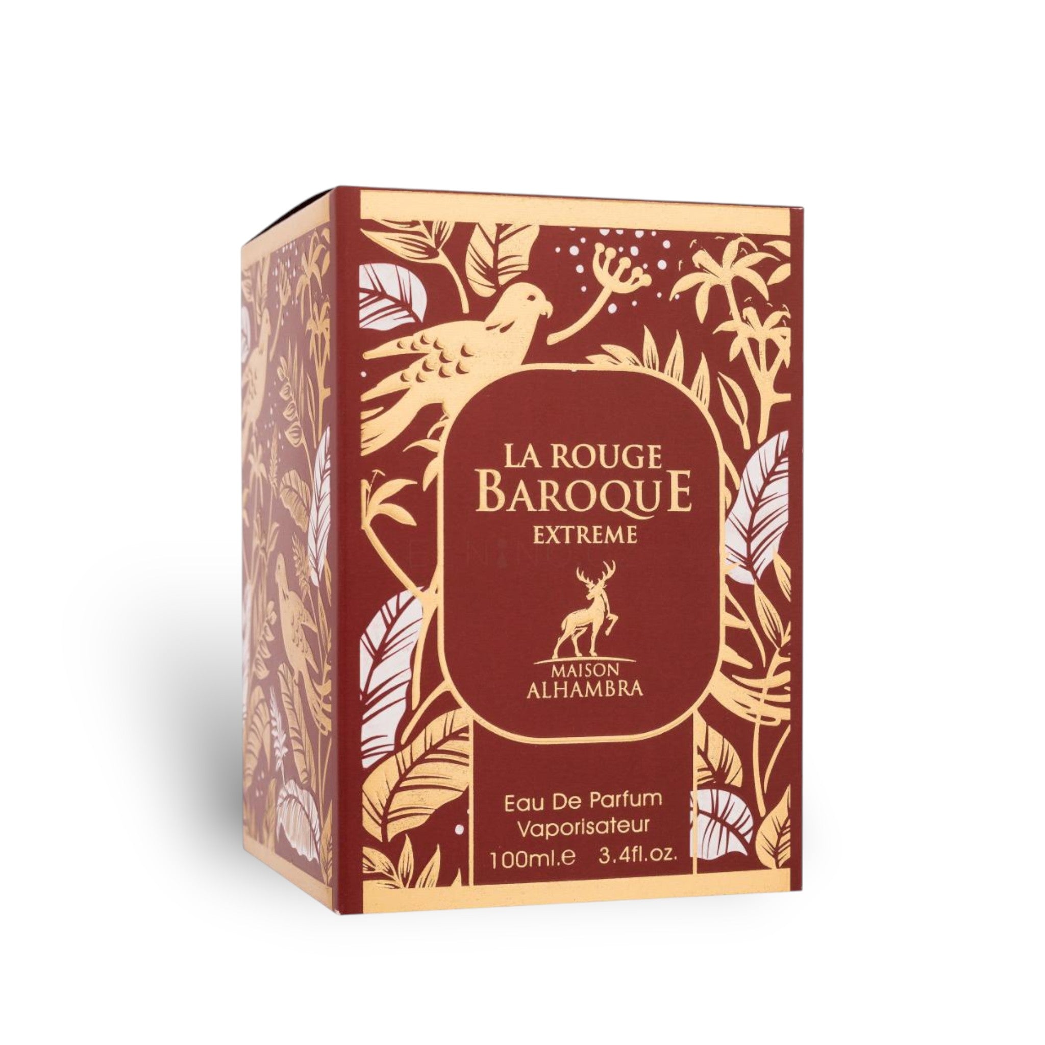 La Rouge Baroque Extreme 100ml Eau de Parfum by Maison Alhambra perfume bottle close up
