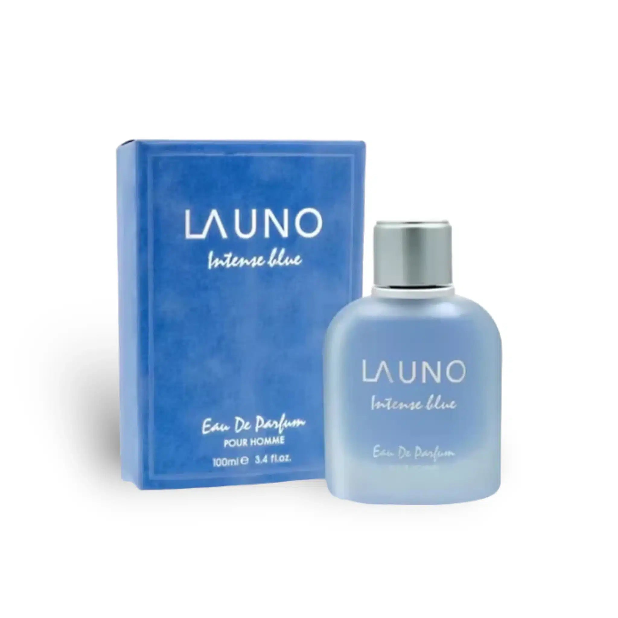 La Uno Intense Blue 100ml Eau de Parfum by Fragrance World bottle and box