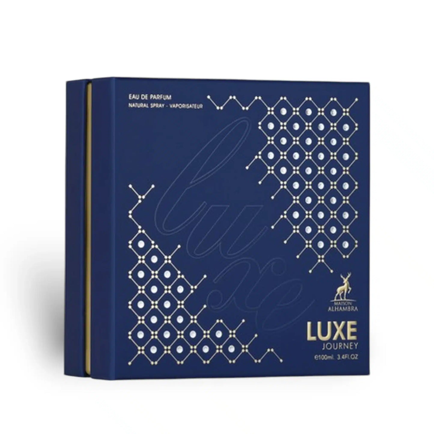 Ladies Luxe Journey 100ml Eau de Parfum by Maison Alhambra perfume bottle close up
