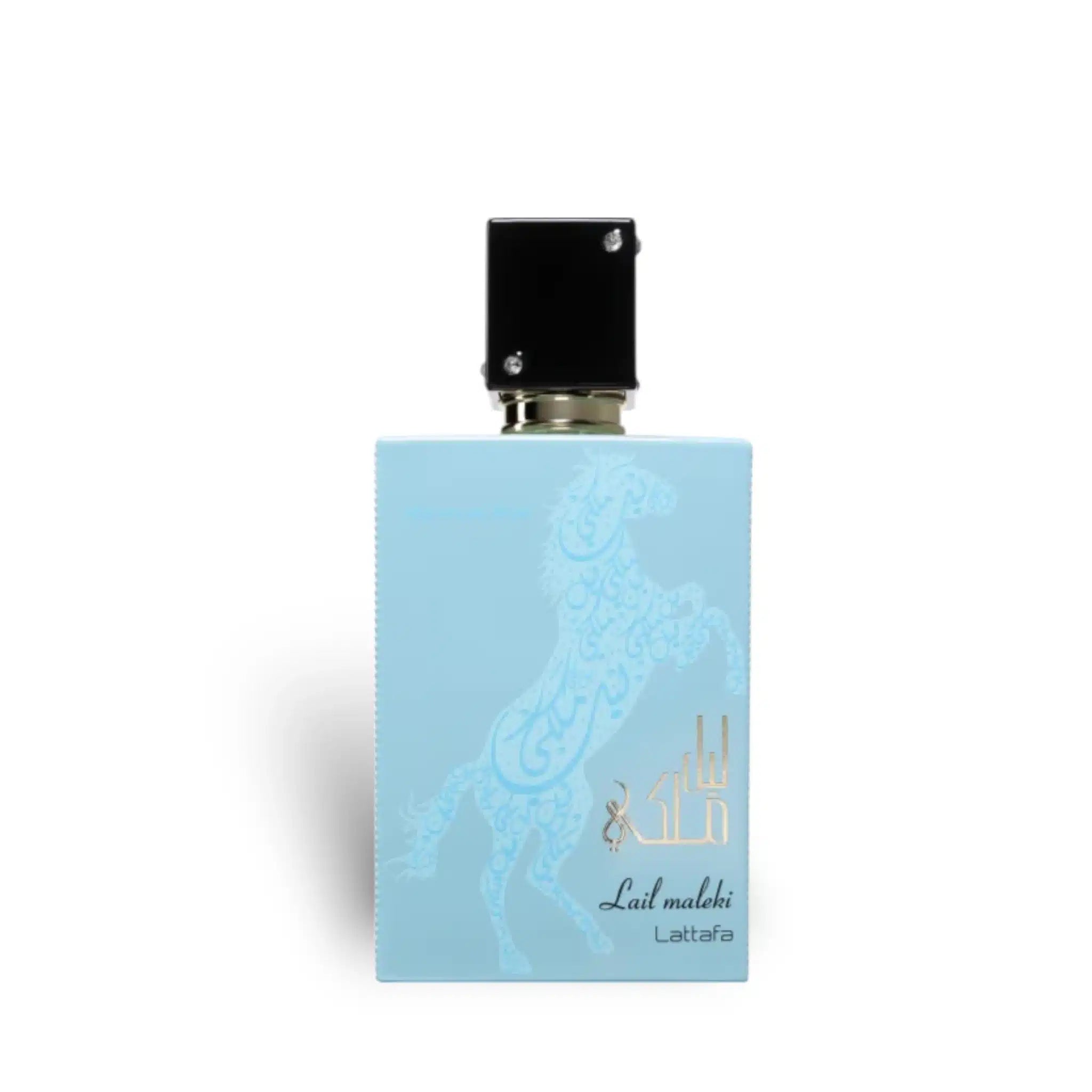 Lail Maleki Morrocan Blue 100ml Eau de Parfum by Lattafa perfume bottle close up