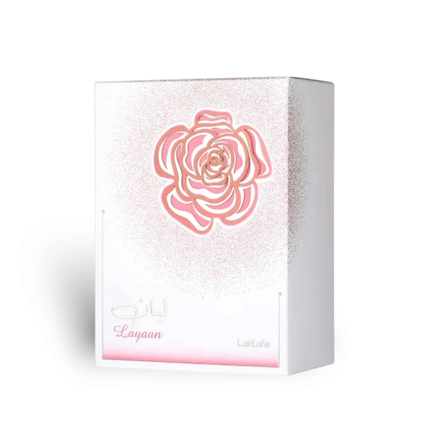 Layaan 100ml Eau de Parfum by Lattafa bottle and box