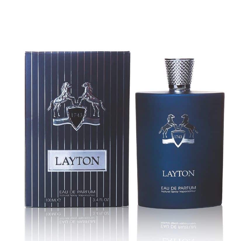Layton 100ml Eau de Parfum by Fragrance World bottle and box