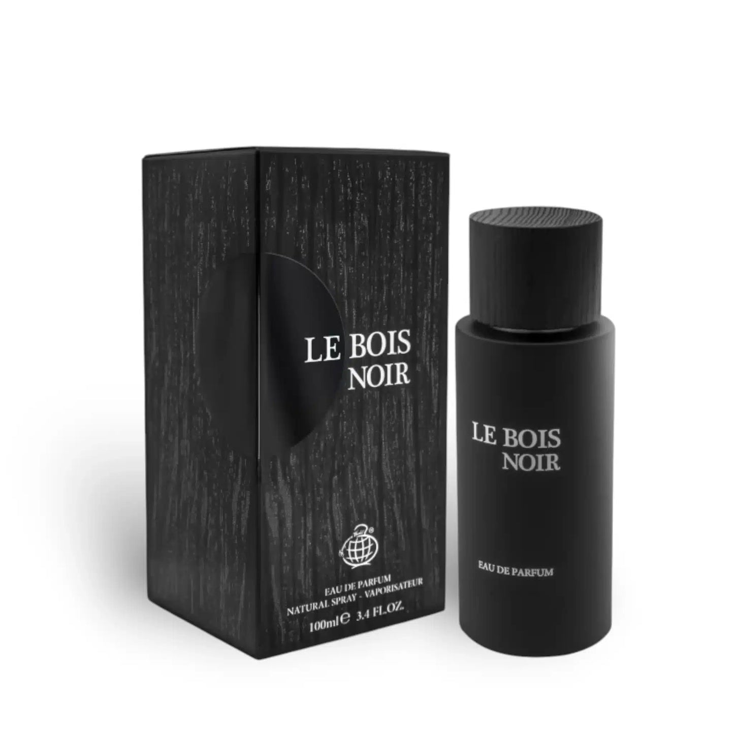 Le Bois Noir 100ml Eau de Parfum by Fragrance World bottle and box
