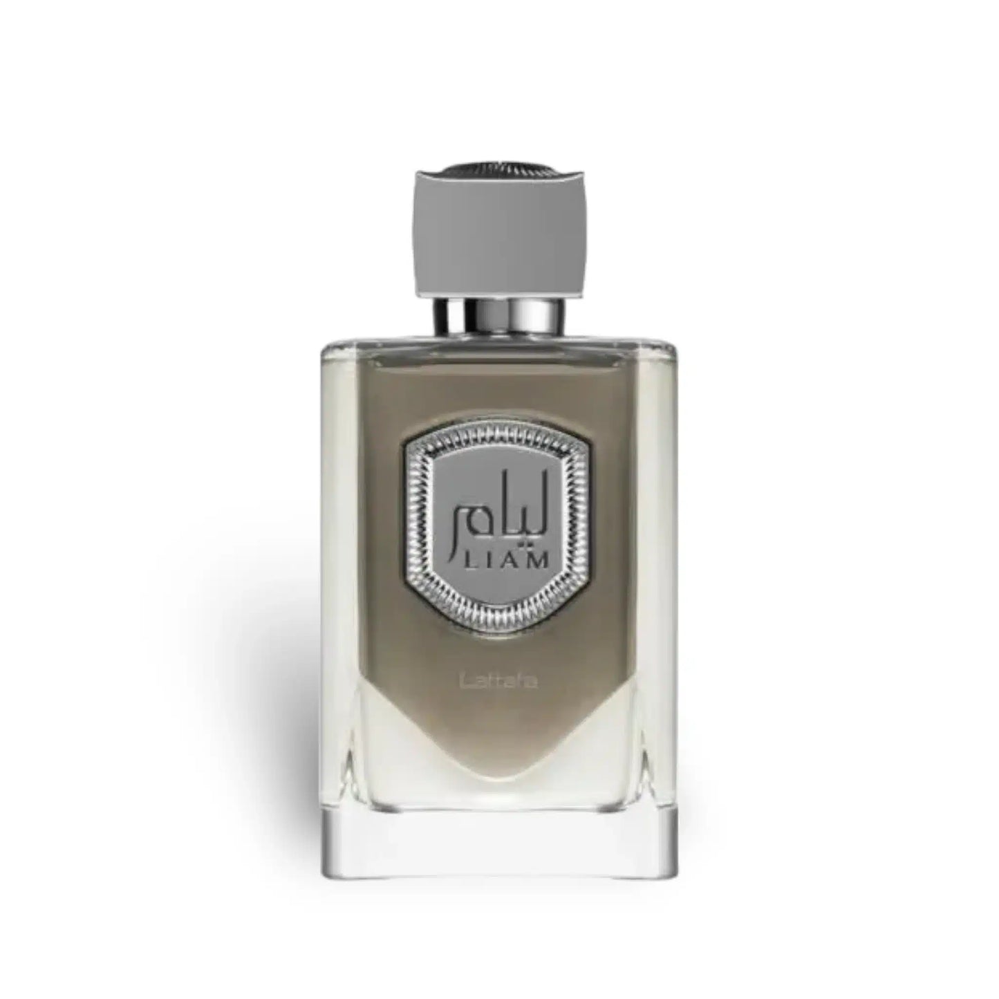 Liam Grey 100ml Eau de Parfum by Lattafa fragrance packaging front view
