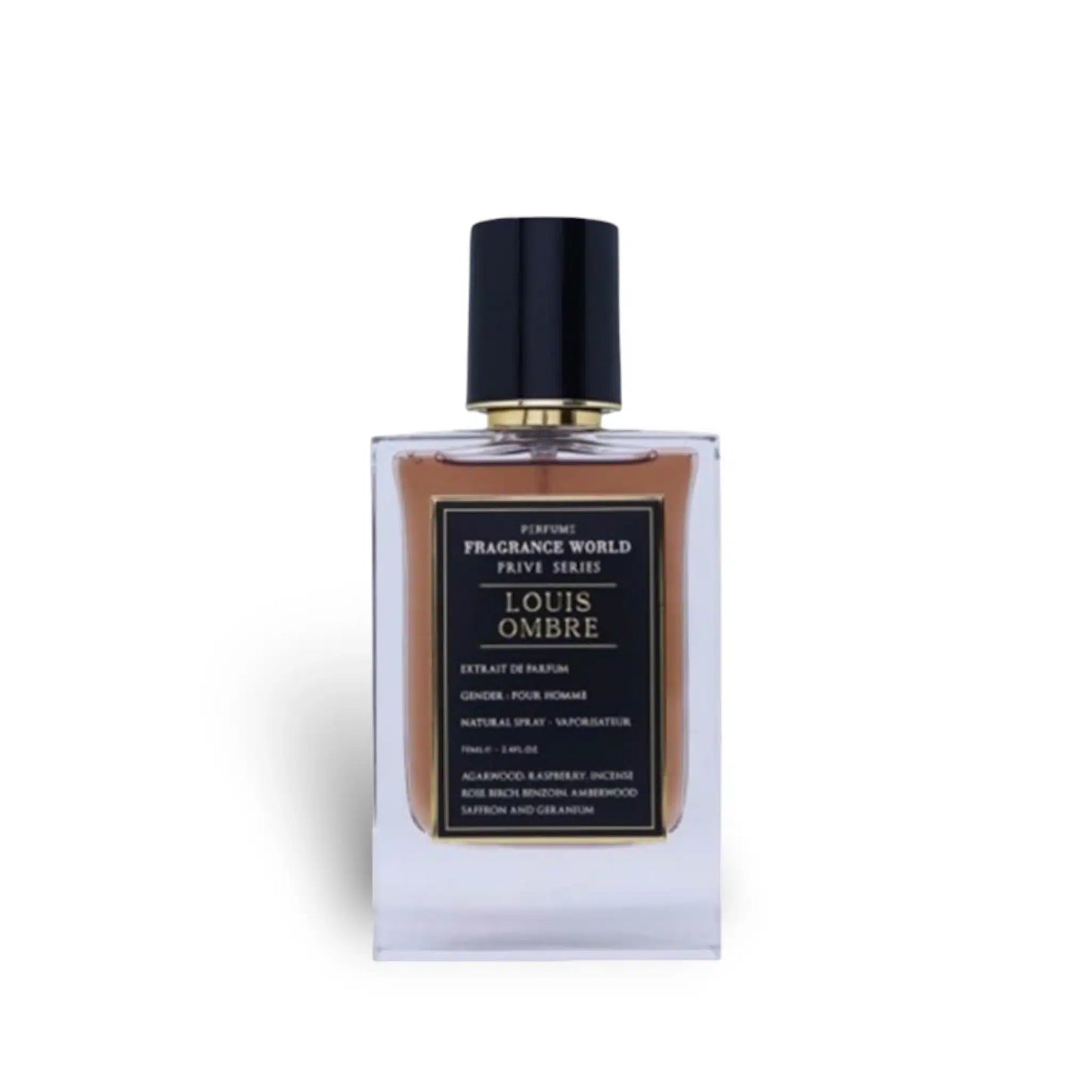 Louis Ombre (Prive Series) 70ml Eau de Parfum by Fragrance World perfume bottle close up