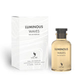 Luminous Waves 100ml Eau de Parfum by Lattafa bottle and box