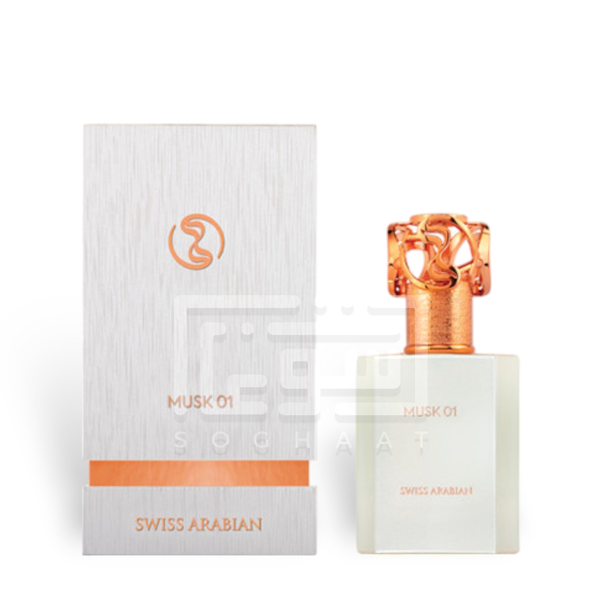 MUSK 01 50ml Extrait de Parfum by Swiss Arabian bottle and box