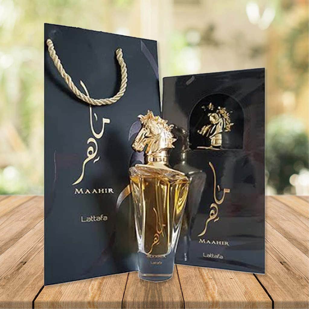 Maahir 100ml Eau de Parfum by Lattafa perfume bottle close up