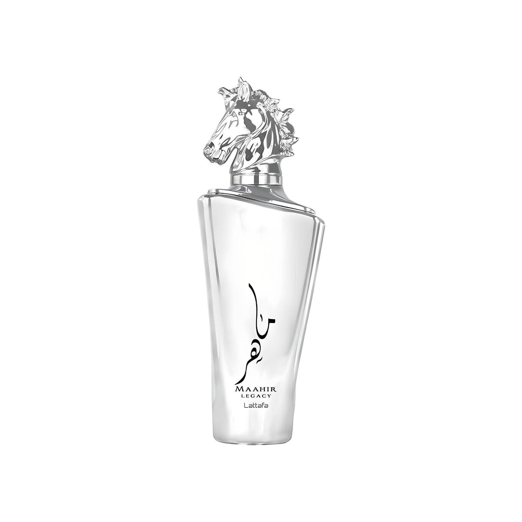 Maahir Legacy 100ml Eau de Parfum by Lattafa fragrance packaging front view