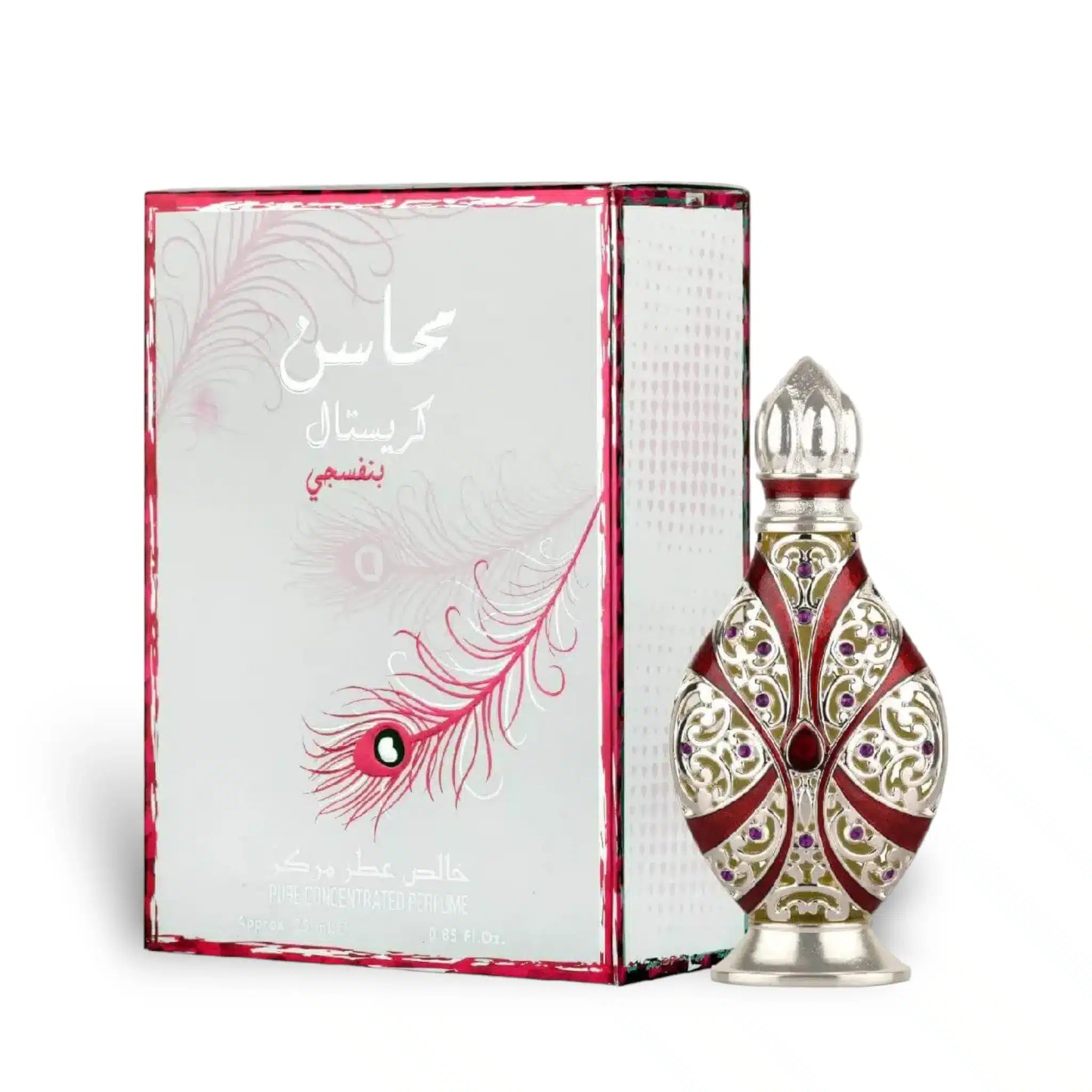 Mahasin Crystal Violet Concentrated ( ) 25ml Perfume Oil by Lattafa perfume oil bottle