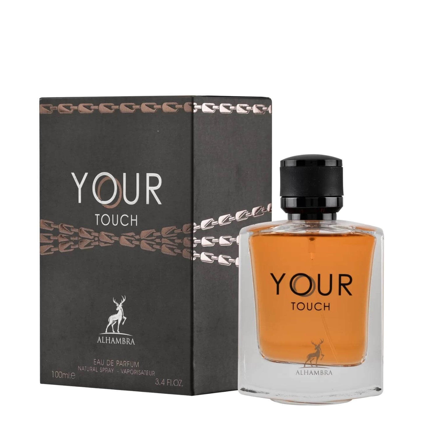 Your Touch Men 100ml Eau de Parfum by Maison Alhambra bottle and box