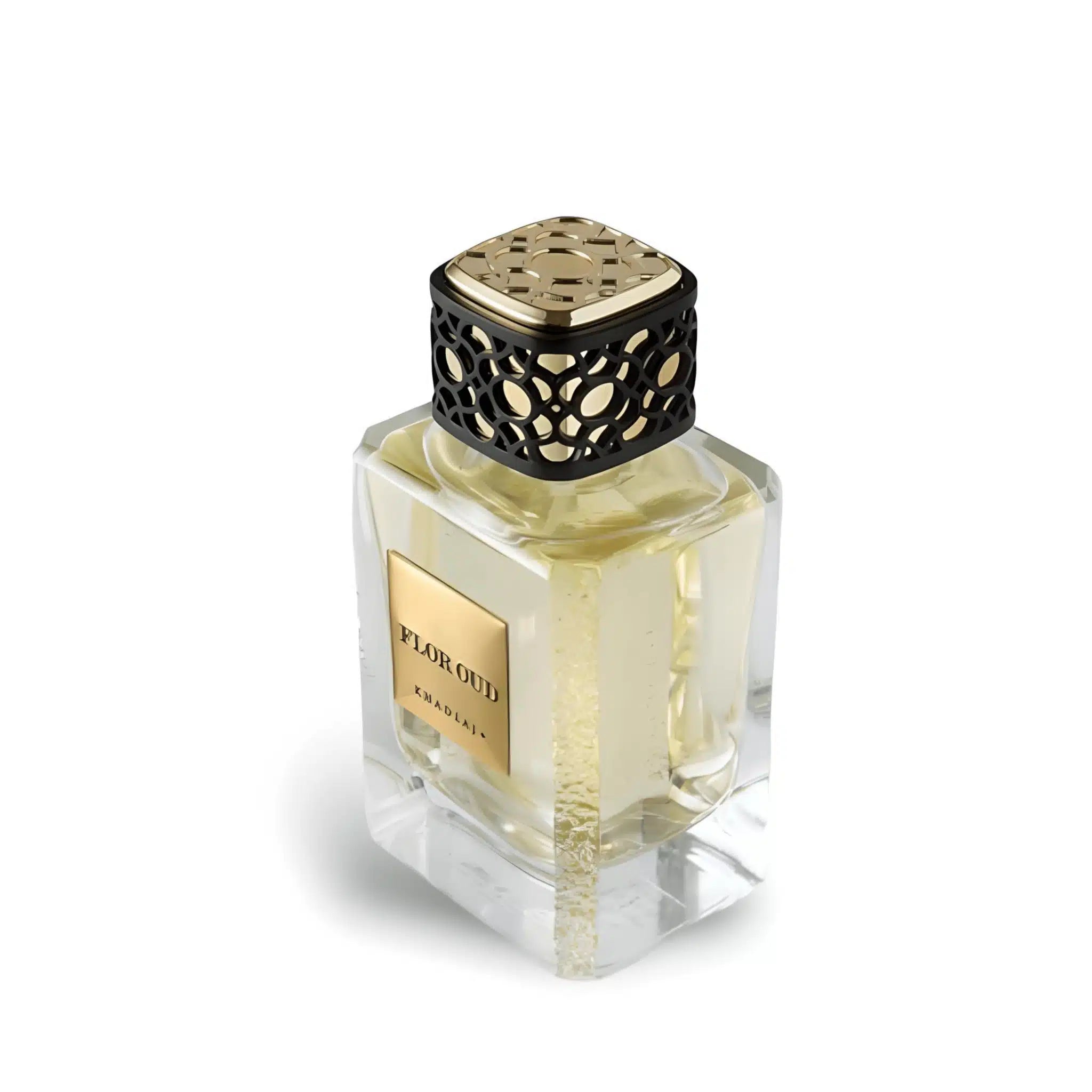 Maison Flor Oud 100ml Eau de Parfum by Khadlaj perfume bottle close up