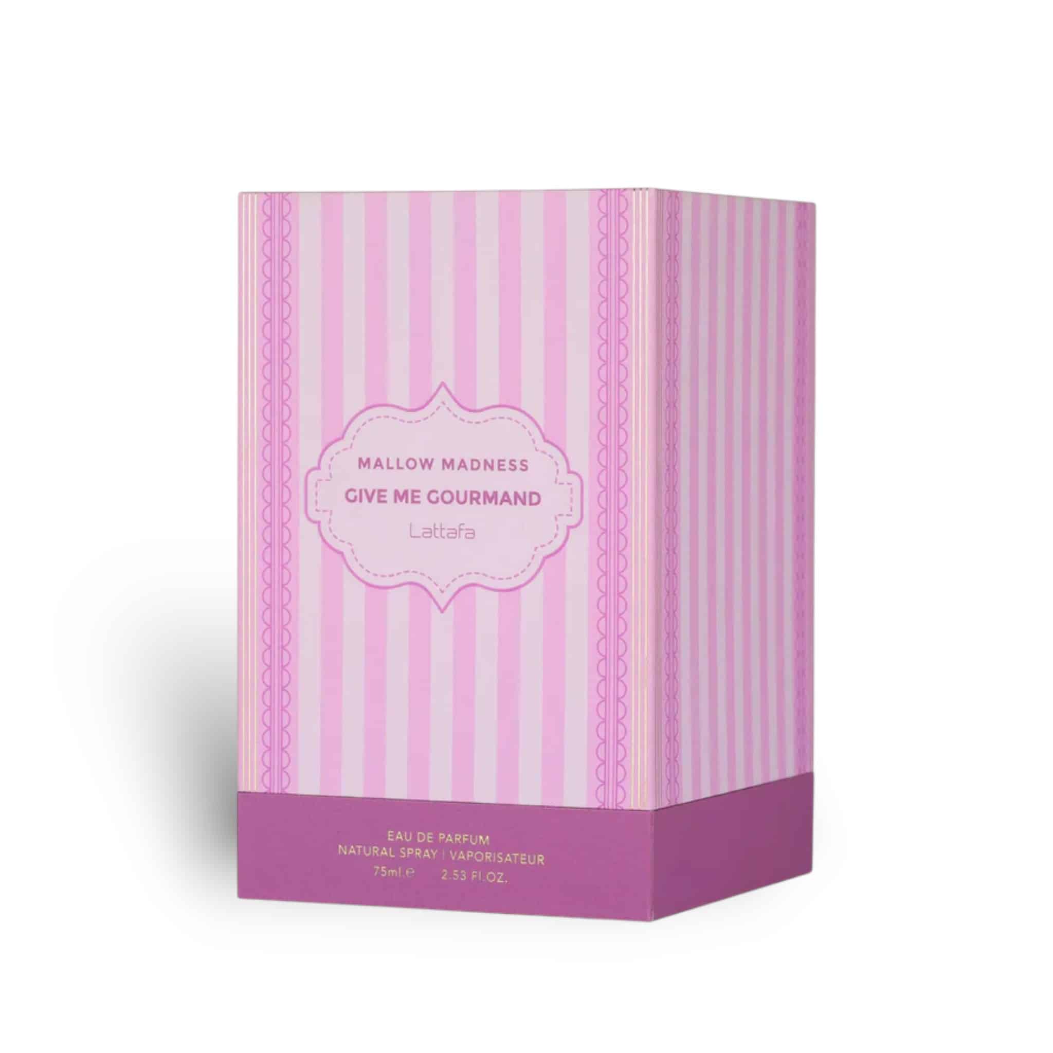 Mallow Madness (Give Me Gourmand) 75ml Eau de Parfum by Lattafa bottle and box