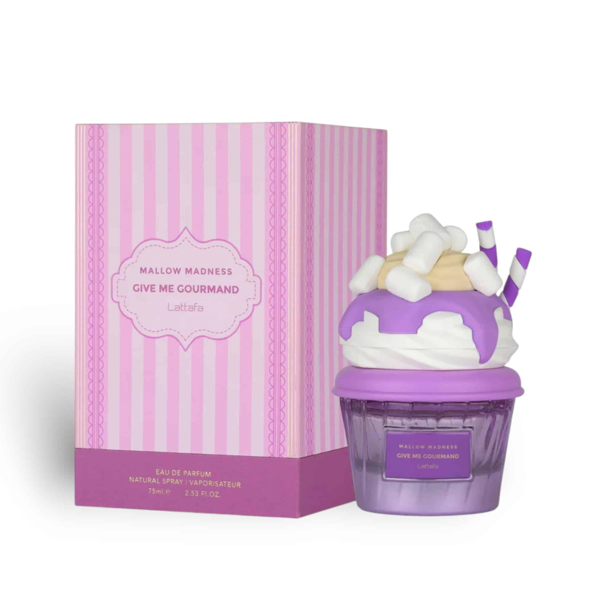 Mallow Madness (Give Me Gourmand) 75ml Eau de Parfum by Lattafa perfume bottle close up
