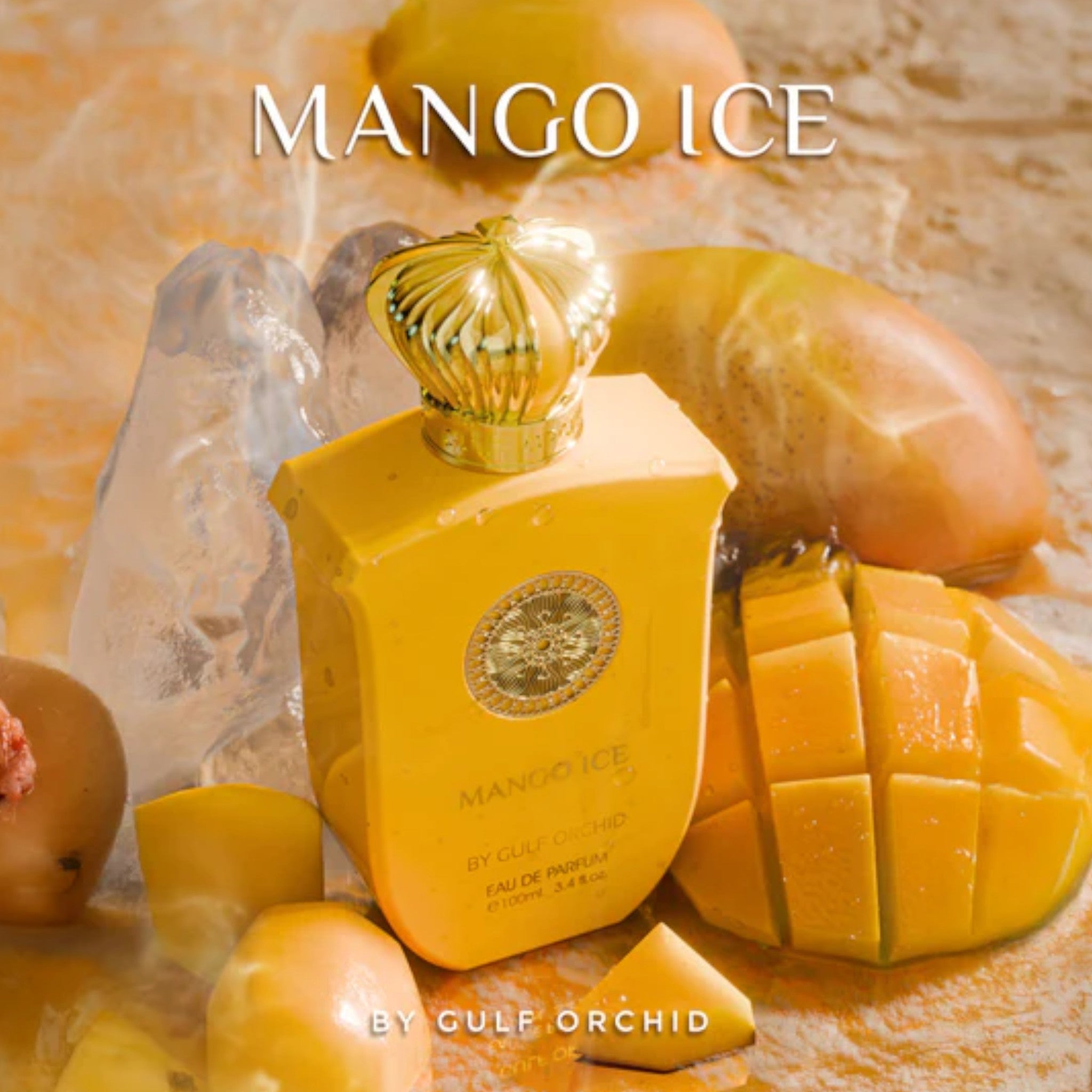 Mango Ice 100ml Eau de Parfum by Gulf Orchid fragrance packaging front view