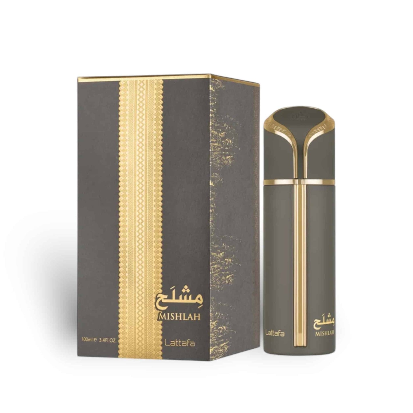 Mishlah 100ml Eau de Parfum by Lattafa bottle and box