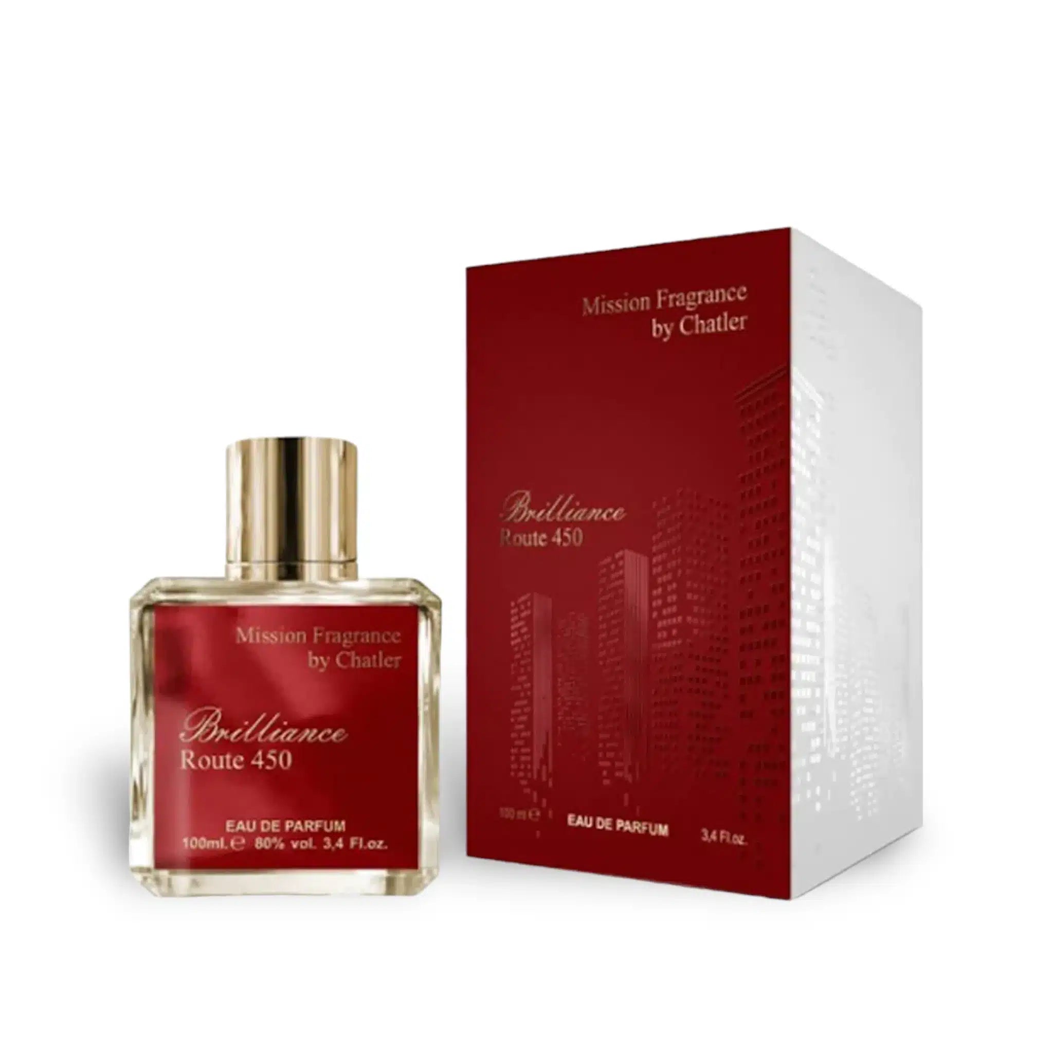 Mission Brilliance Route 450 100ml Eau de Parfum by Chatler bottle and box