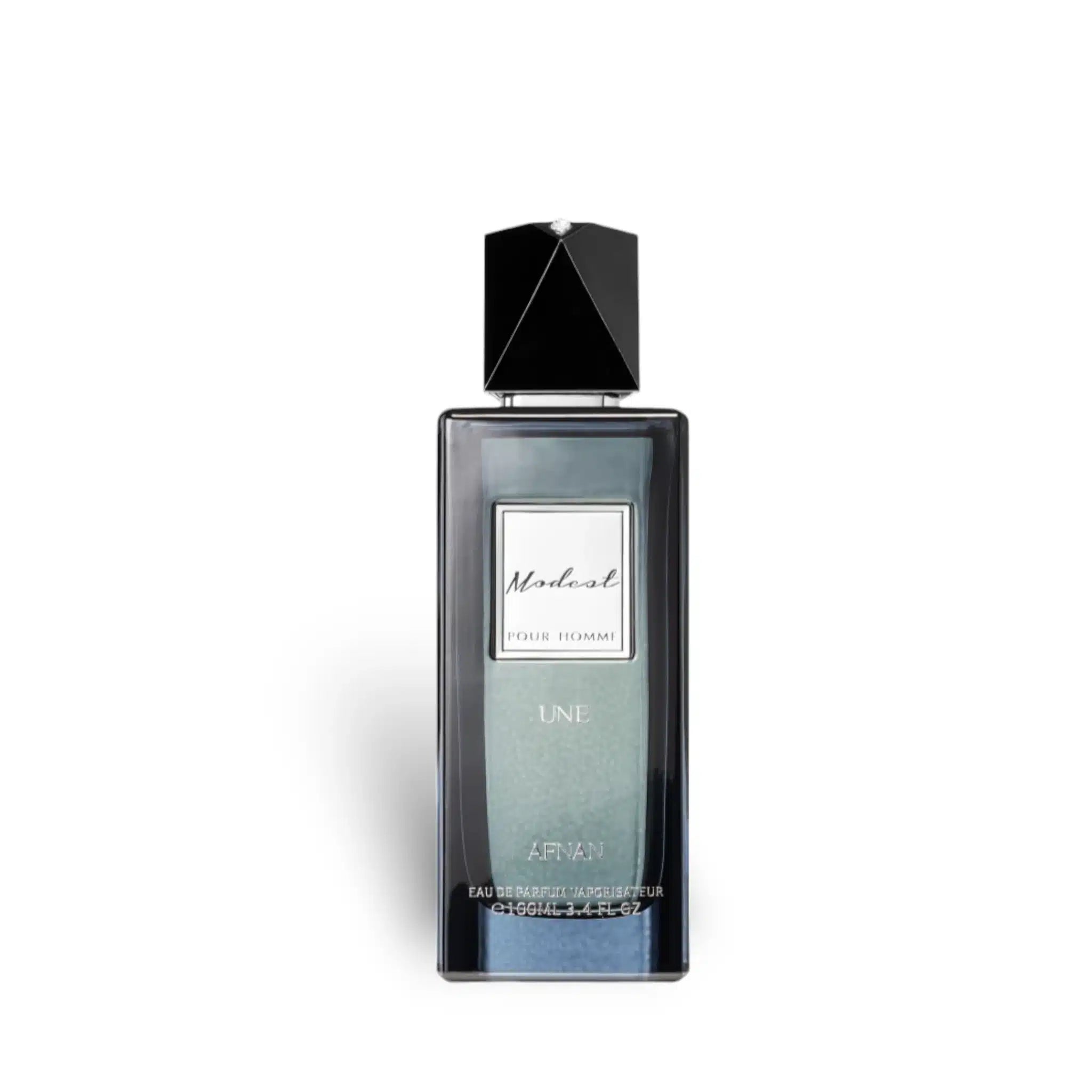 Modest Pour Homme Une 100ml Eau de Parfum by Afnan fragrance packaging front view