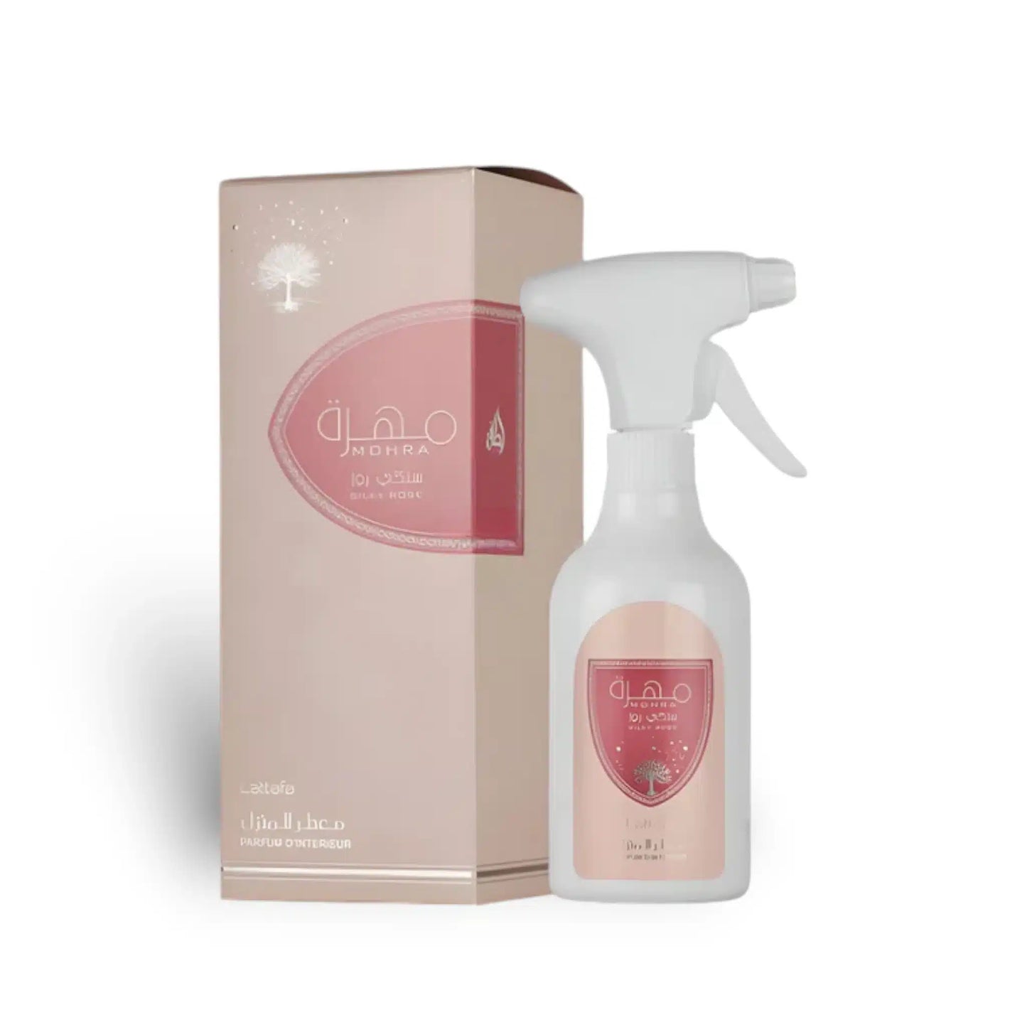 Mohra Silky Rose Room Spray 450ml Air Freshener by Lattafa air freshener bottle