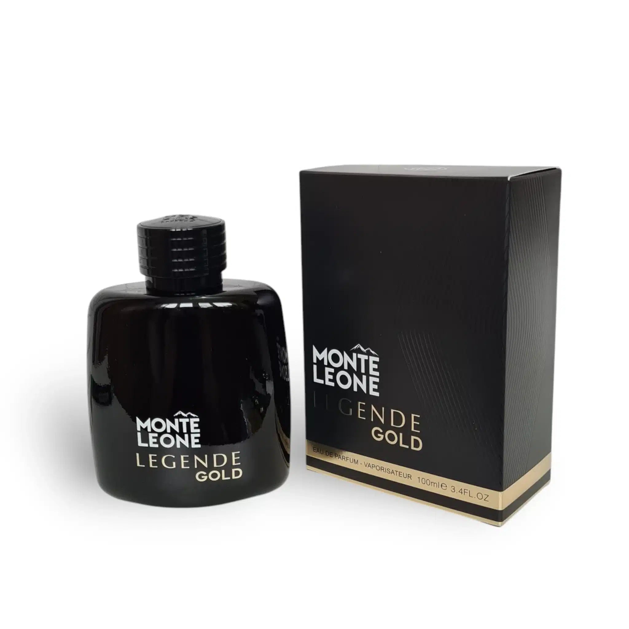 Monte Leon Legend Gold 100ml Eau de Parfum by Fragrance World bottle and box