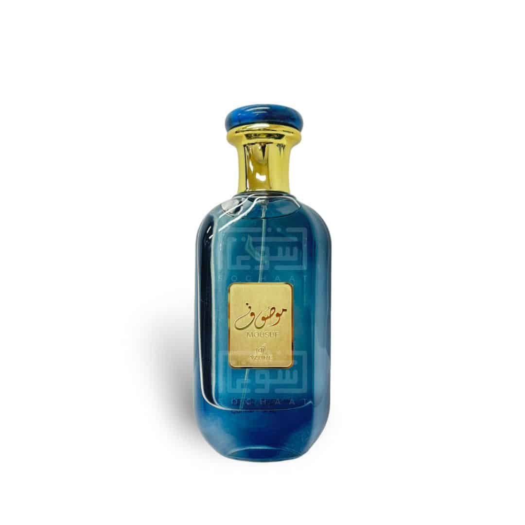 Mousuf Azure 100ml Eau de Parfum by Ard Al Zaafaran fragrance packaging front view