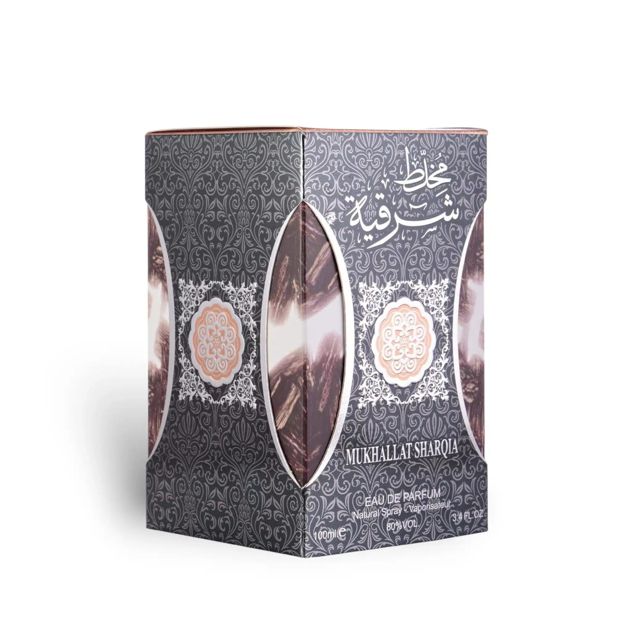 Mukhallat Sharqia 100ml Eau de Parfum by Ard Al Zaafaran fragrance packaging front view