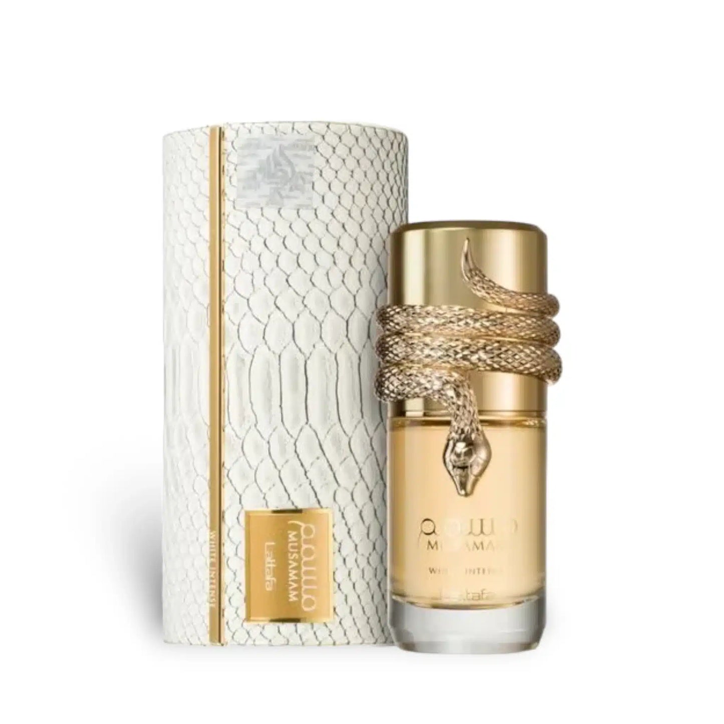 Musamam White Intense 100ml Eau de Parfum by Lattafa bottle and box