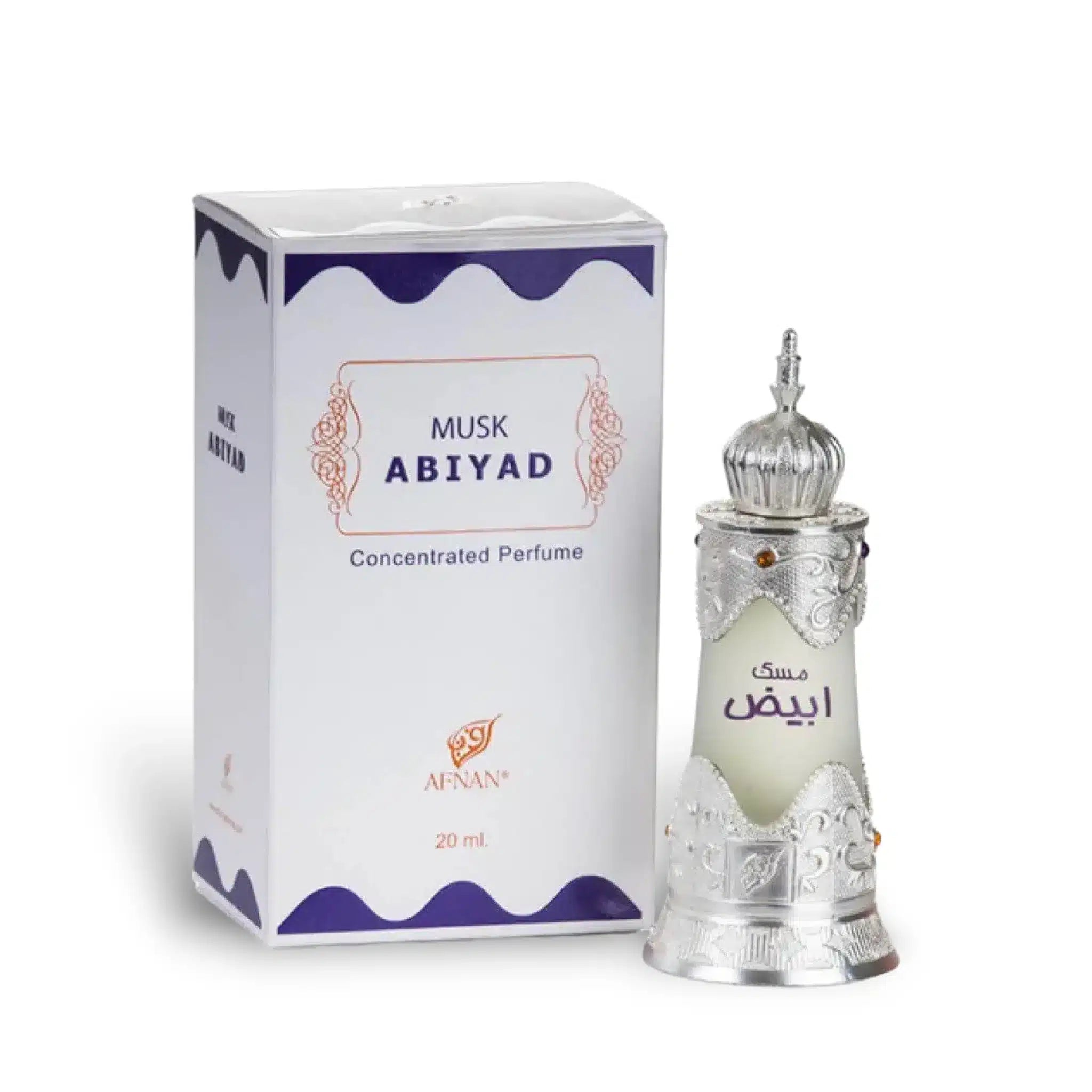 Musk Abiyad Concentrated 20ml Perfume Oil by Afnan perfume oil bottle