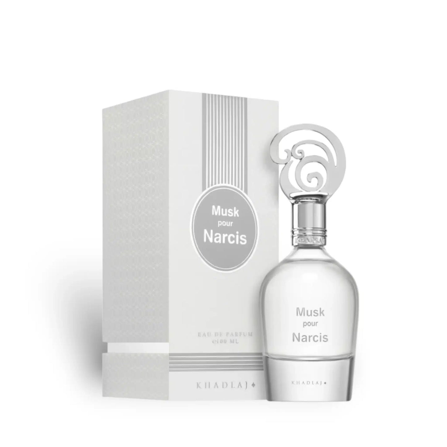 Musk Pour Narcis 100ml Eau de Parfum by Khadlaj bottle and box